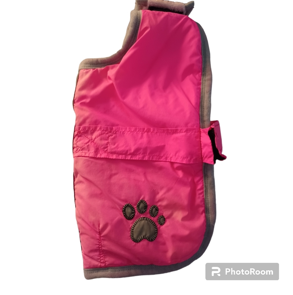 Dog coat pink puffy medium